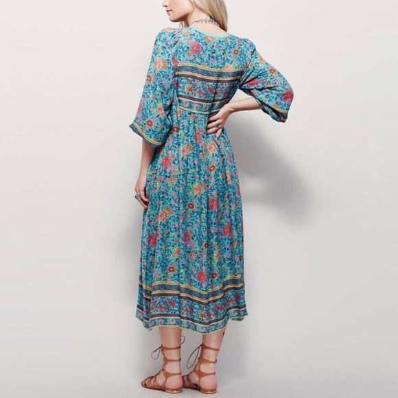 NWT Folk Town Maxi Boho Hippie Long Bohemian Dress - Picture 4 of 8